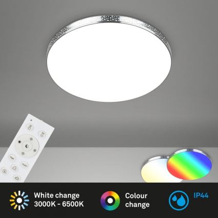 Briloner 3679-018 - LED RGB Димируем плафон за баня MAGA LED/18,5W/230V 3000-6500K Ø 35,5 см + дистанционно управление