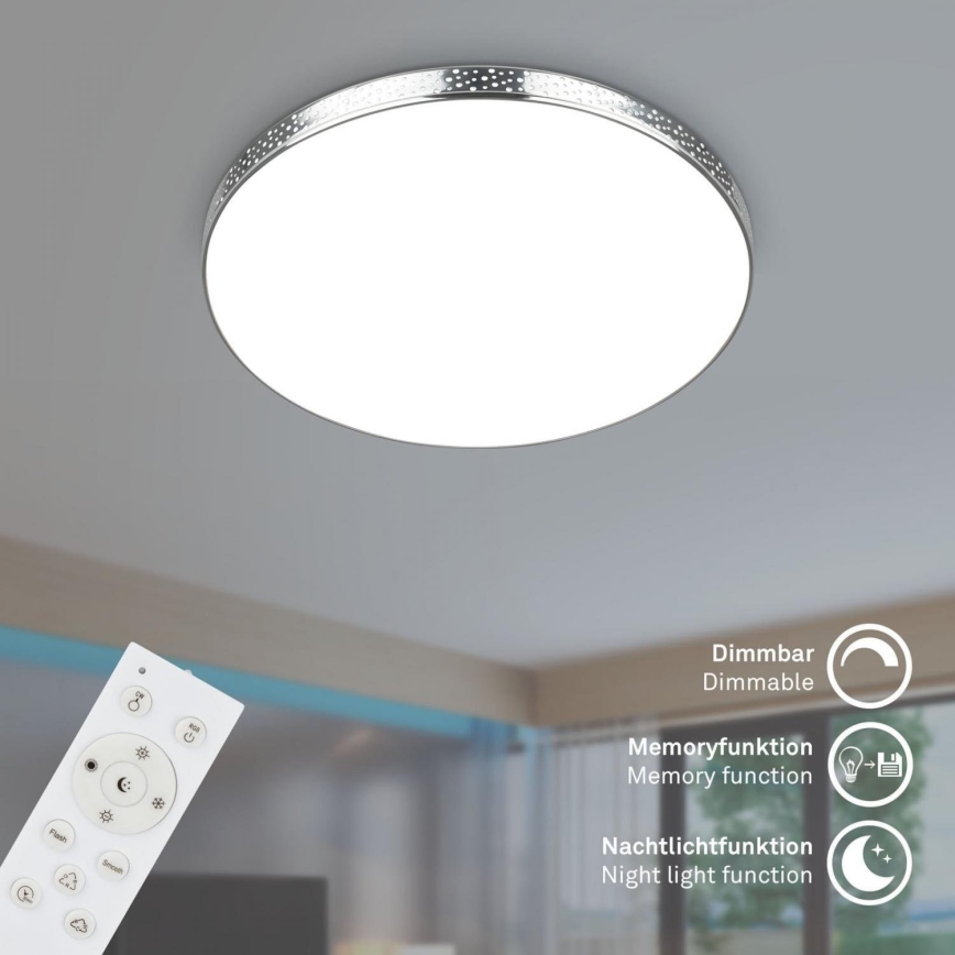 Briloner 3679-018 - LED RGB Димируем плафон за баня MAGA LED/18,5W/230V 3000-6500K Ø 35,5 см + дистанционно управление