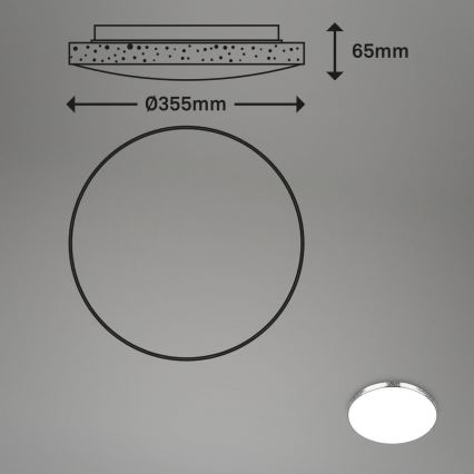 Briloner 3679-018 - LED RGB Димируем плафон за баня MAGA LED/18,5W/230V 3000-6500K Ø 35,5 см + дистанционно управление