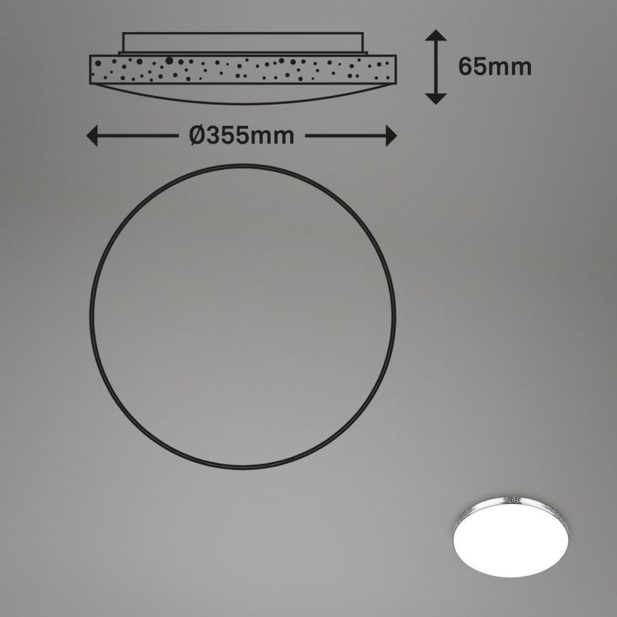 Briloner 3679-018 - LED RGB Димируем плафон за баня MAGA LED/18,5W/230V 3000-6500K Ø 35,5 см + дистанционно управление