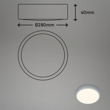 Briloner 3700-014 - LED Плафониера RUNA LED/16W/230V 3000K Ø 28 см сребрист