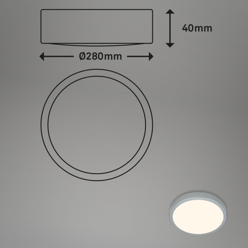 Briloner 3700-014 - LED Плафониера RUNA LED/16W/230V 3000K Ø 28 см сребрист