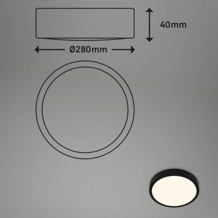 Briloner 3700-015 - LED Плафониера RUNA LED/16W/230V 3000K Ø 28 см черен