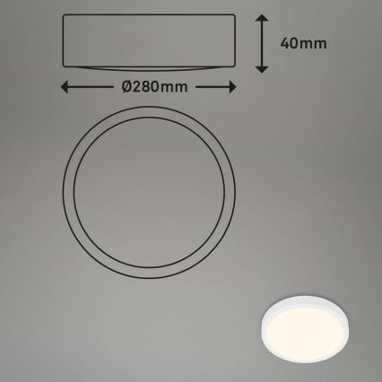 Briloner 3700-016 - LED Плафониера RUNA LED/16W/230V 3000K Ø 28 см бял