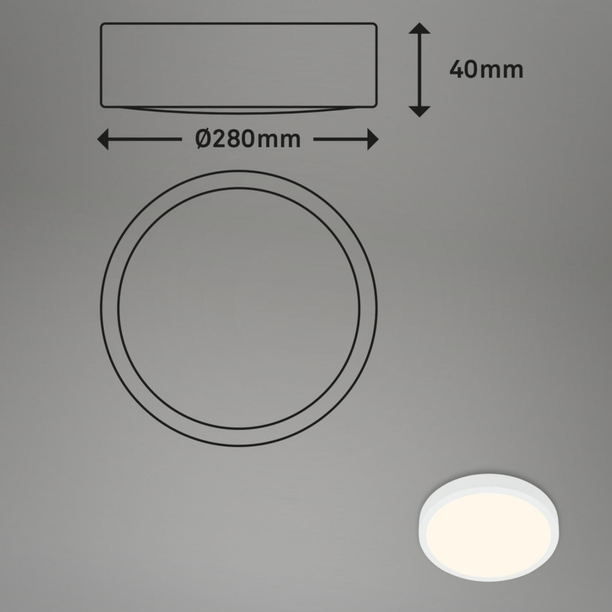 Briloner 3700-016 - LED Плафониера RUNA LED/16W/230V 3000K Ø 28 см бял