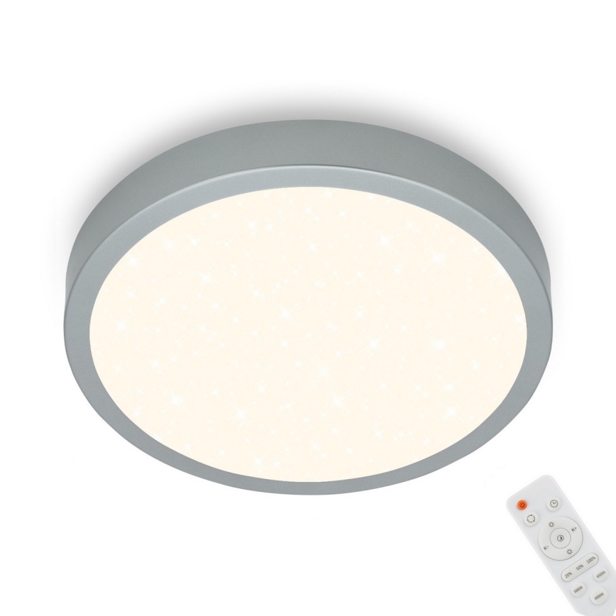 Briloner 3701-014 - LED Димируем плафон RUNA LED/18W/230V 2700-6500K сребрист + дистанционно управление