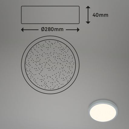 Briloner 3701-014 - LED Димируем плафон RUNA LED/18W/230V 2700-6500K сребрист + дистанционно управление
