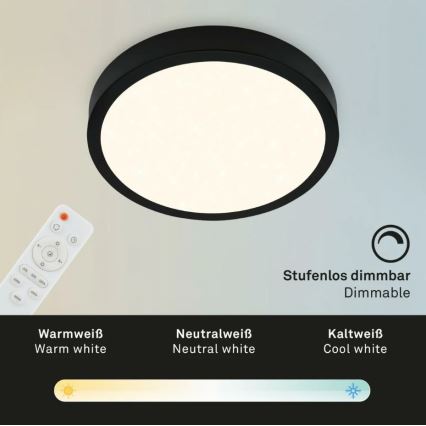 Briloner 3701-015 - LED Димируем плафон RUNA LED/18W/230V 2700-6500K + дистанционно управление