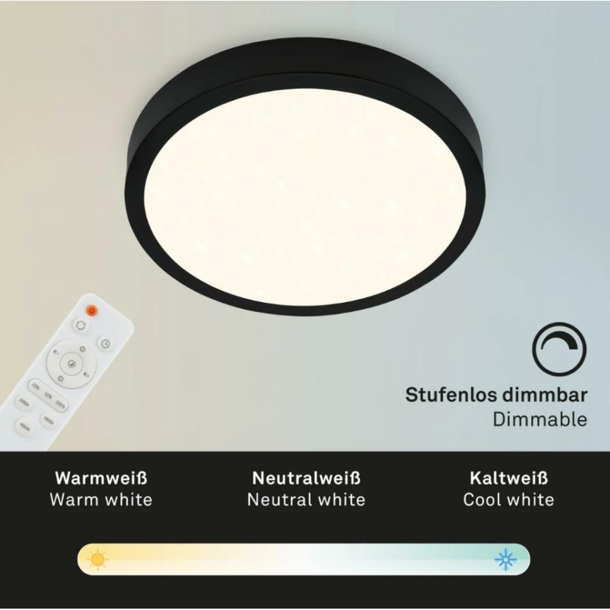Briloner 3701-015 - LED Димируем плафон RUNA LED/18W/230V 2700-6500K + дистанционно управление