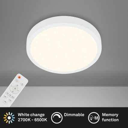 Briloner 3701-016 - LED Димируем плафон RUNA LED/18W/230V 2700-6500K бял + дистанционно управление