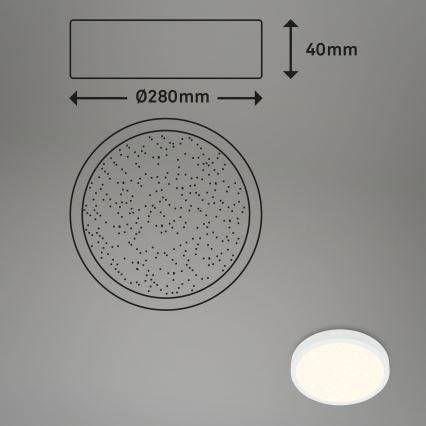 Briloner 3701-016 - LED Димируем плафон RUNA LED/18W/230V 2700-6500K бял + дистанционно управление
