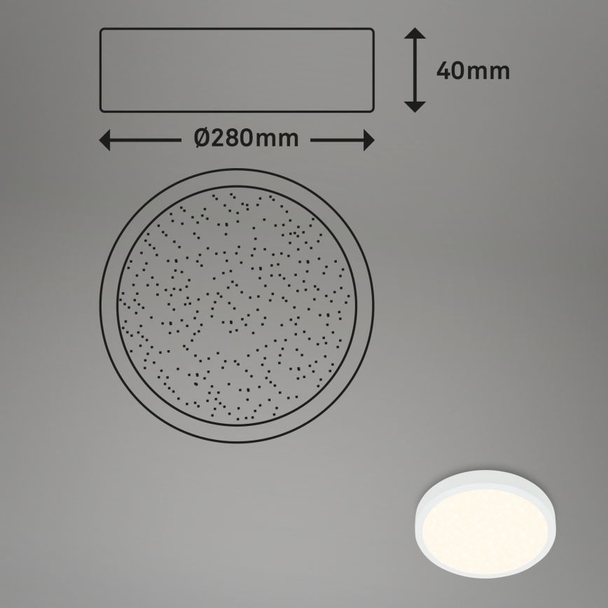 Briloner 3701-016 - LED Димируем плафон RUNA LED/18W/230V 2700-6500K бял + дистанционно управление