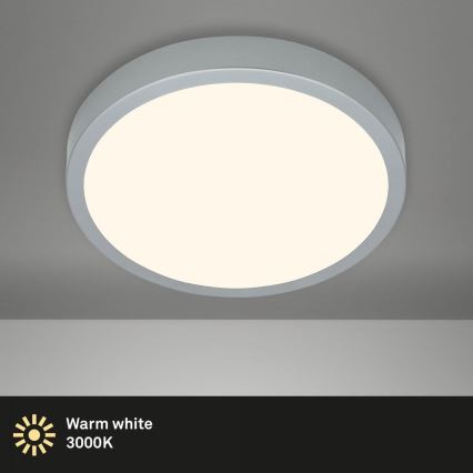 Briloner 3703-014 - LED Плафониера RUNA LED/24W/230V 3000K Ø 38 см сребрист