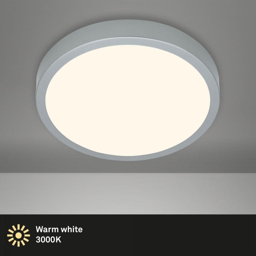 Briloner 3703-014 - LED Плафониера RUNA LED/24W/230V 3000K Ø 38 см сребрист
