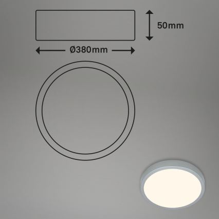 Briloner 3703-014 - LED Плафониера RUNA LED/24W/230V 3000K Ø 38 см сребрист