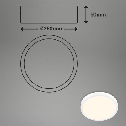 Briloner 3703-016 - LED Плафониера RUNA LED/24W/230V 3000K Ø 38 см бял