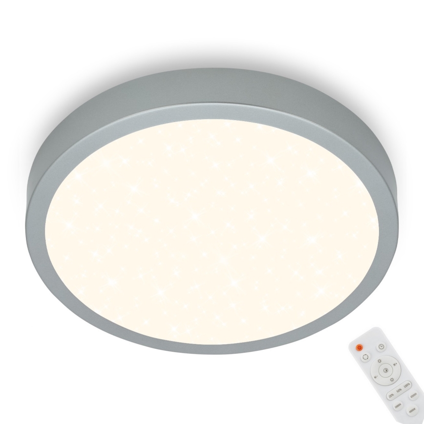 Briloner 3704-014-LED Димируем плафон RUNA LED/22W/230V 2700-6500K сребрист + дистанционно управление