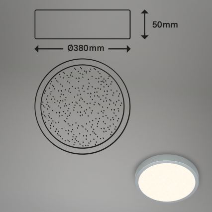 Briloner 3704-014-LED Димируем плафон RUNA LED/22W/230V 2700-6500K сребрист + дистанционно управление