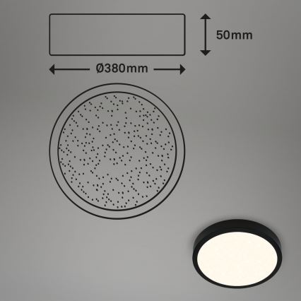 Briloner 3704-015 - LED Димируем плафон RUNA LED/22W/230V 2700-6500K черен + дистанционно управление