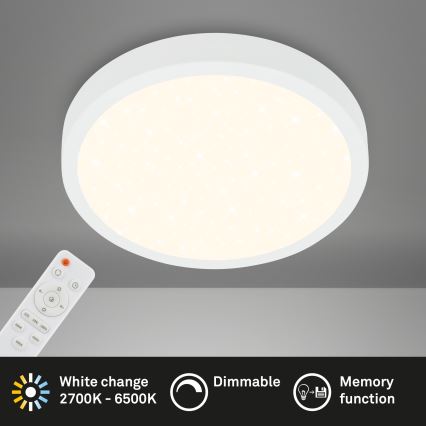 Briloner 3704-016 - LED Димируем плафон RUNA LED/22W/230V 2700-6500K бял + дистанционно управление