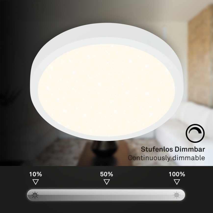 Briloner 3704-016 - LED Димируем плафон RUNA LED/22W/230V 2700-6500K бял + дистанционно управление