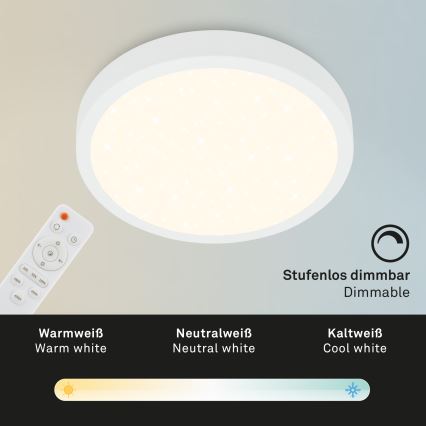 Briloner 3704-016 - LED Димируем плафон RUNA LED/22W/230V 2700-6500K бял + дистанционно управление