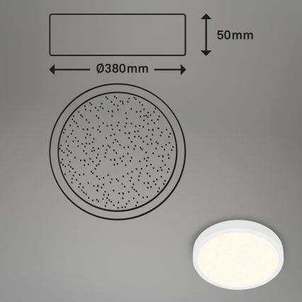 Briloner 3704-016 - LED Димируем плафон RUNA LED/22W/230V 2700-6500K бял + дистанционно управление