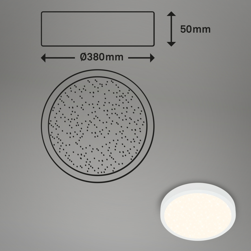 Briloner 3704-016 - LED Димируем плафон RUNA LED/22W/230V 2700-6500K бял + дистанционно управление