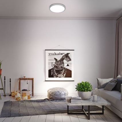 Briloner 3709-014 - LED RGBW Димируем плафон LED/22W/230V 4000K Ø 38 см сребрист + дистанционно управление