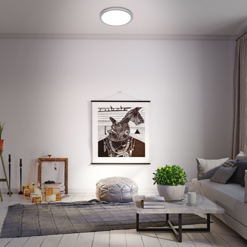 Briloner 3709-014 - LED RGBW Димируем плафон LED/22W/230V 4000K Ø 38 см сребрист + дистанционно управление