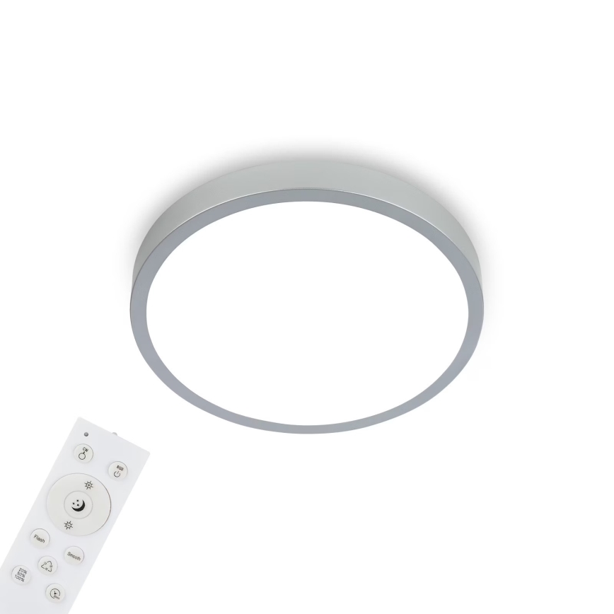 Briloner 3709-014 - LED RGBW Димируем плафон LED/22W/230V 4000K Ø 38 см сребрист + дистанционно управление
