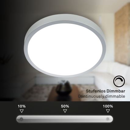 Briloner 3709-014 - LED RGBW Димируем плафон LED/22W/230V 4000K Ø 38 см сребрист + дистанционно управление
