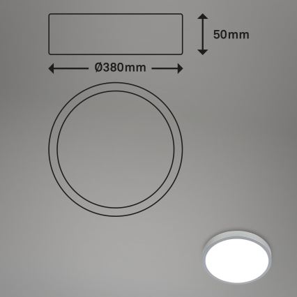 Briloner 3709-014 - LED RGBW Димируем плафон LED/22W/230V 4000K Ø 38 см сребрист + дистанционно управление