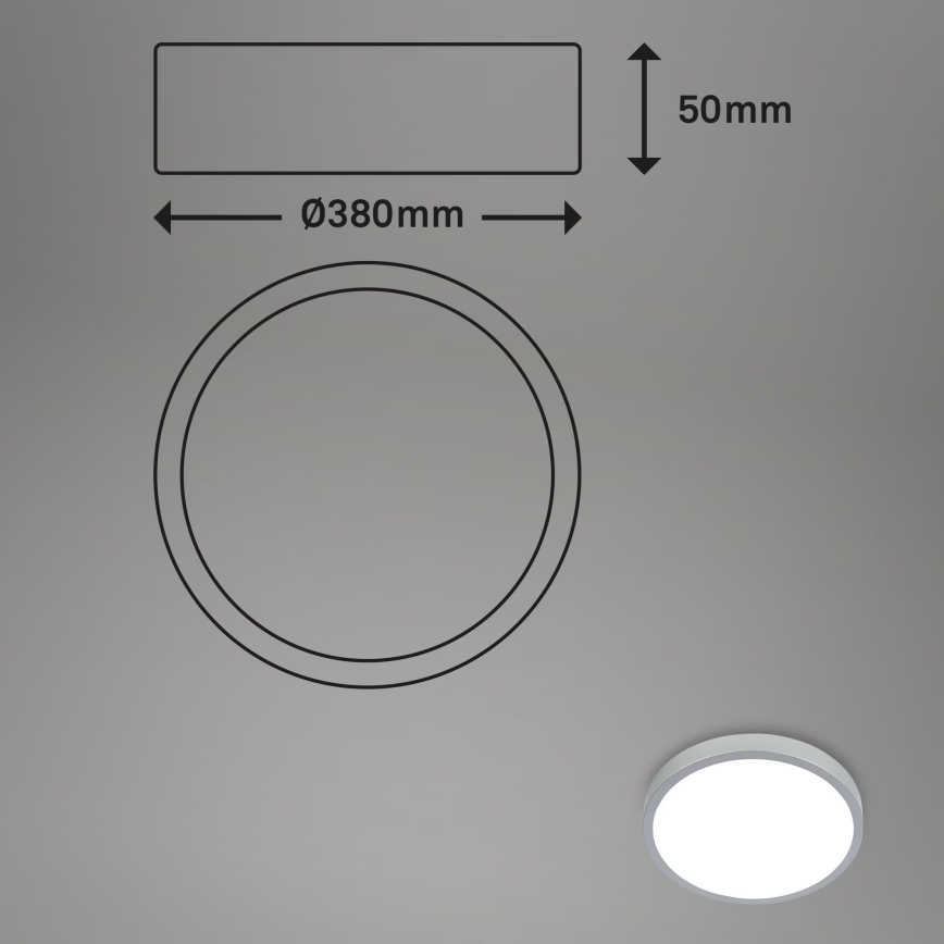 Briloner 3709-014 - LED RGBW Димируем плафон LED/22W/230V 4000K Ø 38 см сребрист + дистанционно управление