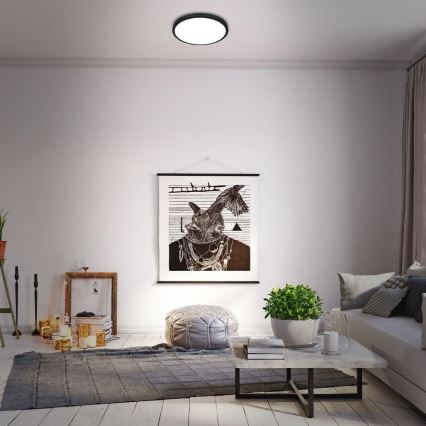 Briloner 3709-015 - LED RGBW Димируем плафон LED/22W/230V 4000K Ø 38 см черен + дистанционно управление