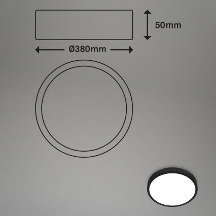 Briloner 3709-015 - LED RGBW Димируем плафон LED/22W/230V 4000K Ø 38 см черен + дистанционно управление