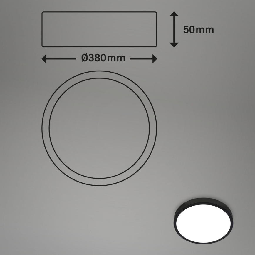 Briloner 3709-015 - LED RGBW Димируем плафон LED/22W/230V 4000K Ø 38 см черен + дистанционно управление