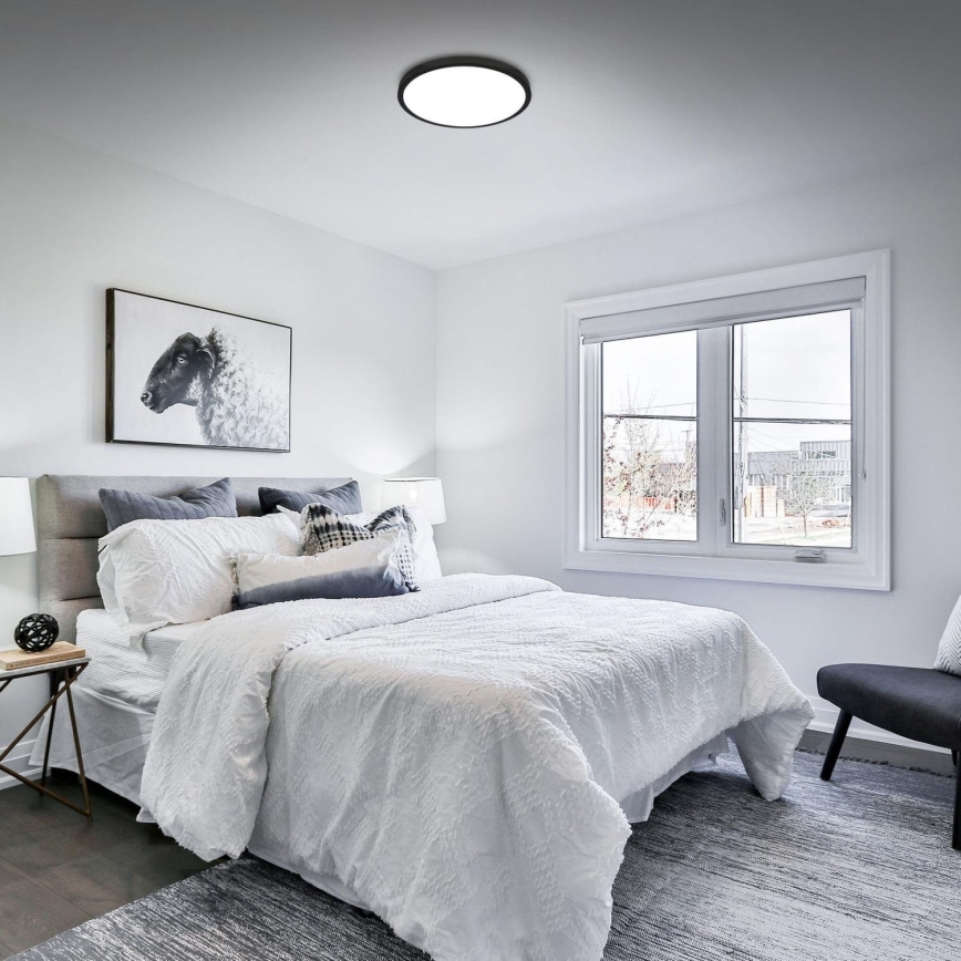 Briloner 3709-015 - LED RGBW Димируем плафон LED/22W/230V 4000K Ø 38 см черен + дистанционно управление