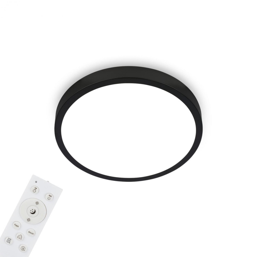 Briloner 3709-015 - LED RGBW Димируем плафон LED/22W/230V 4000K Ø 38 см черен + дистанционно управление