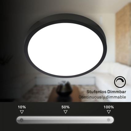 Briloner 3709-015 - LED RGBW Димируем плафон LED/22W/230V 4000K Ø 38 см черен + дистанционно управление