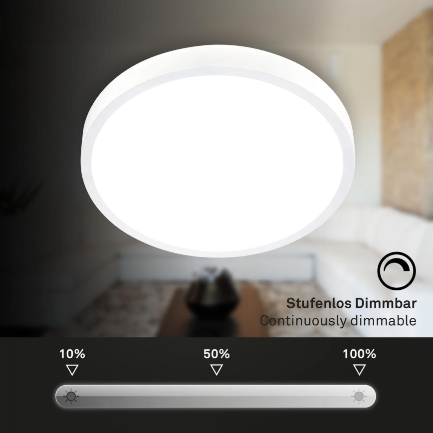 Briloner 3709-016 - LED RGBW Димируем плафон LED/22W/230V 4000K Ø 38 см бял + дистанционно управление