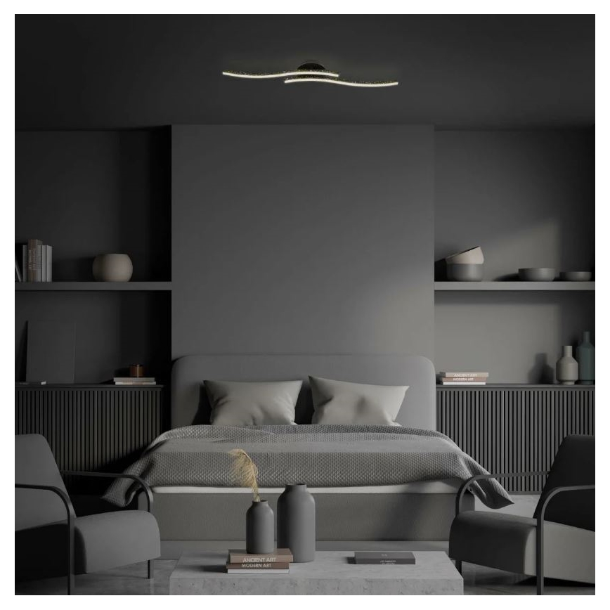 Briloner 3718-025 - LED Полилей за повърхностен монтаж REY 2xLED/6W/230V черен