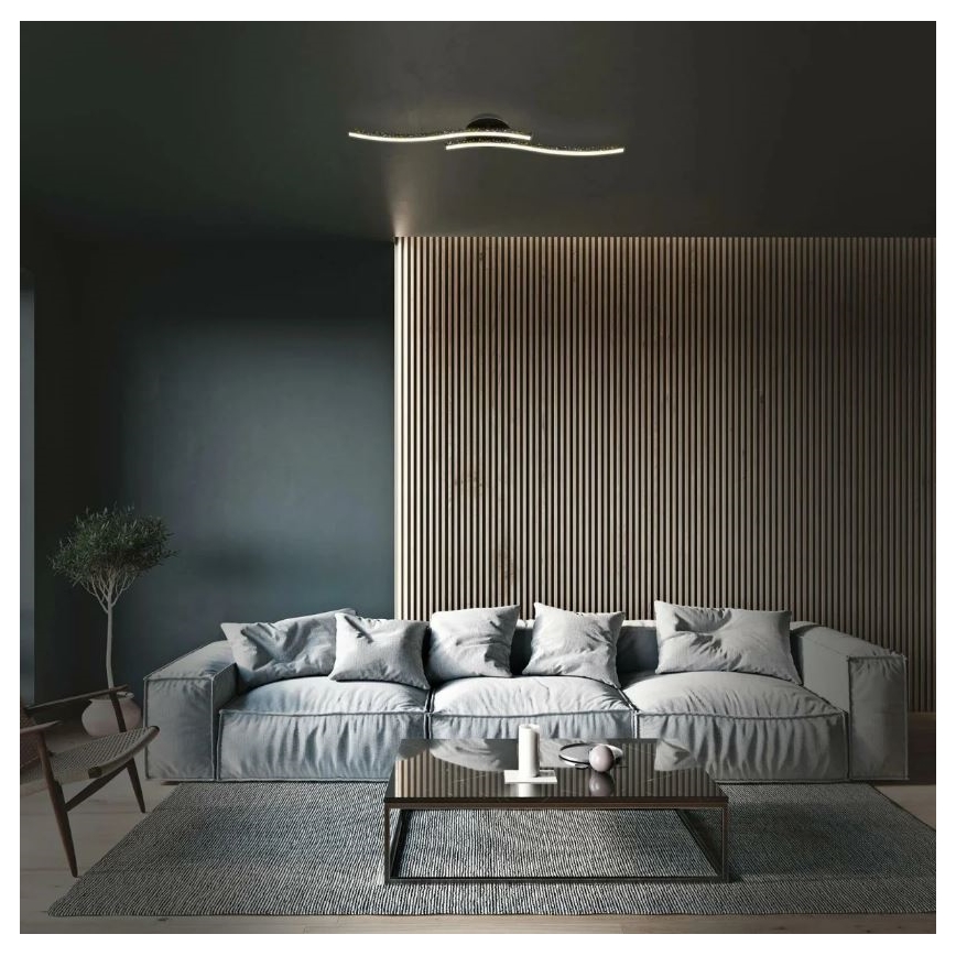 Briloner 3718-025 - LED Полилей за повърхностен монтаж REY 2xLED/6W/230V черен