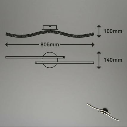 Briloner 3718-025 - LED Полилей за повърхностен монтаж REY 2xLED/6W/230V черен
