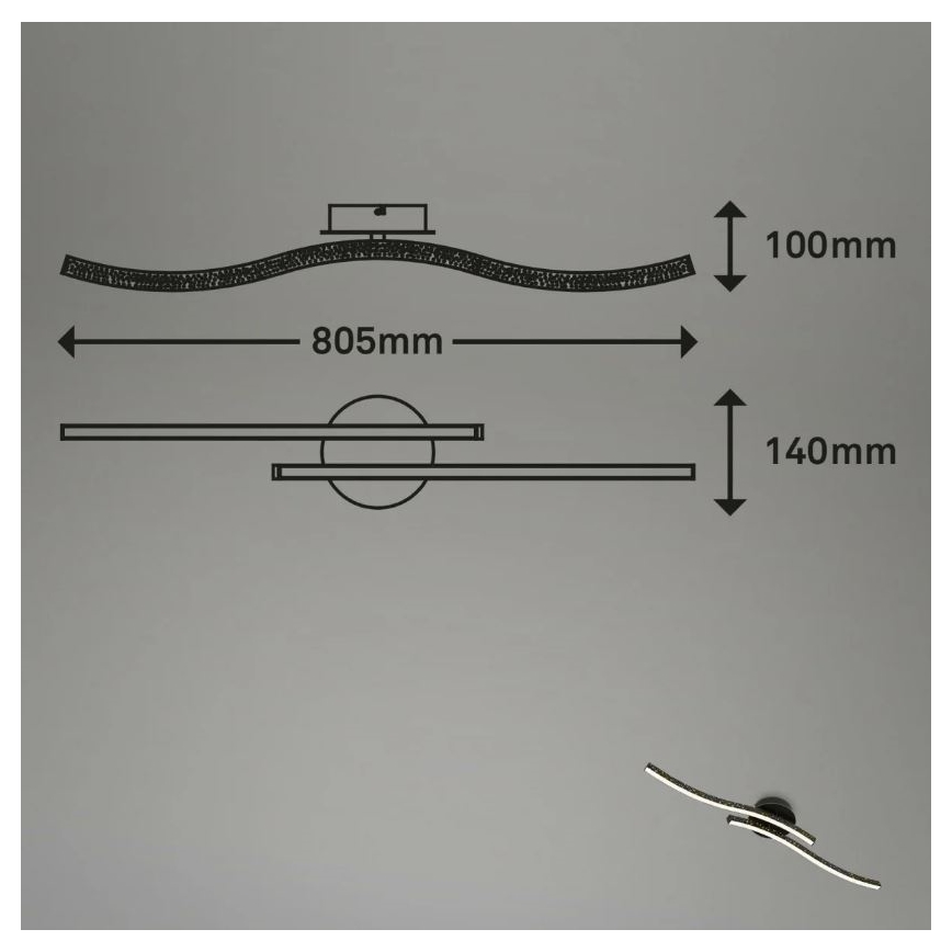 Briloner 3718-025 - LED Полилей за повърхностен монтаж REY 2xLED/6W/230V черен