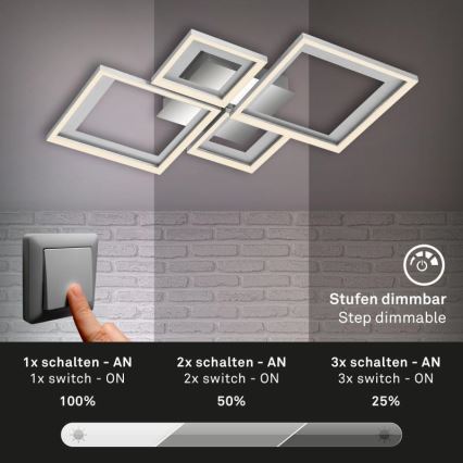 Briloner 3727-019 - LED Димируем плафон FRAME LED/38W/230V