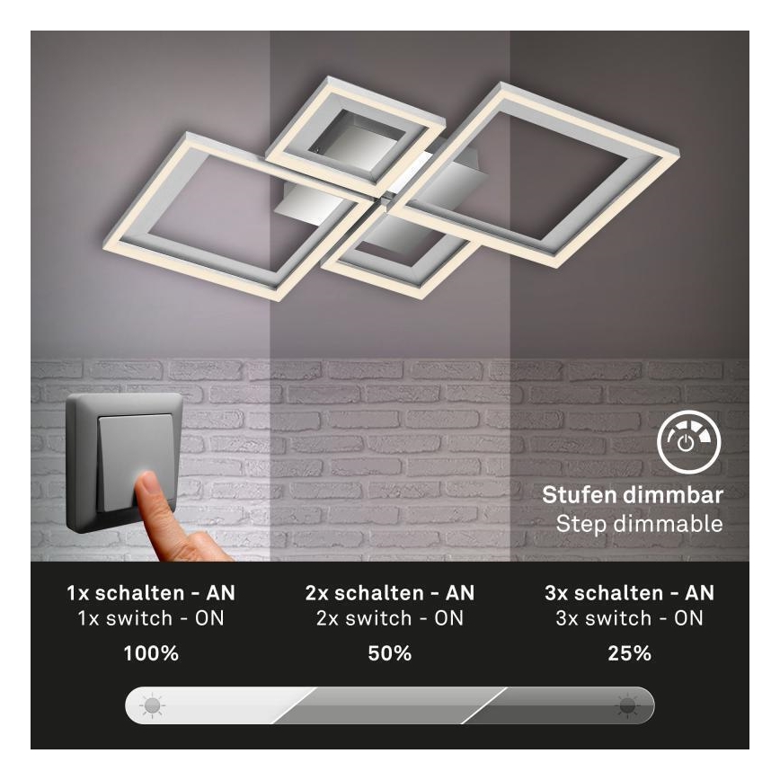 Briloner 3727-019 - LED Димируем плафон FRAME LED/38W/230V