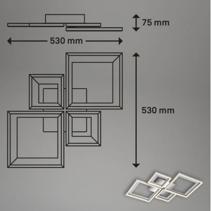 Briloner 3727-019 - LED Димируем плафон FRAME LED/38W/230V
