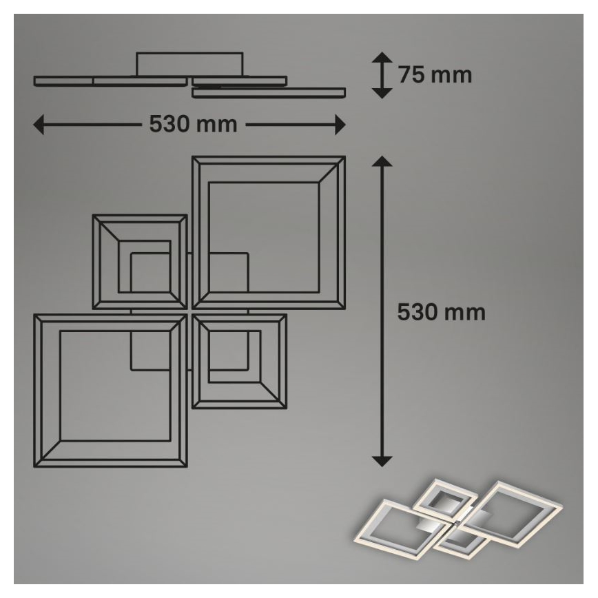 Briloner 3727-019 - LED Димируем плафон FRAME LED/38W/230V