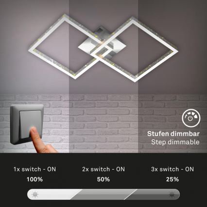 Briloner 3751-019 - LED Димируем плафон FRAME LED/20W/230V лъскав хром